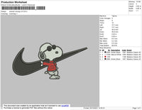 Swoosh Snoopy Embroidery File 6 size