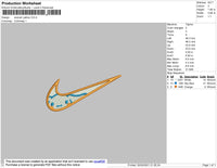 Swoosh Cinnamon R Embroidery File 4 size