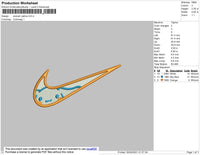 Swoosh Cinnamon R Embroidery File 4 size