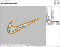 Swoosh Cinnamon R Embroidery File 4 size