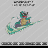 Swoosh Squirtle Embroidery Faile 4 size