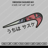 Swoosh Sasuke 001 Embroidery File 4 size