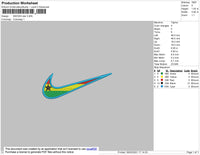 Swoosh Flag 01 Embroidery File 4 size