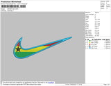 Swoosh Flag 01 Embroidery File 4 size