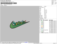 Swoosh Turtles Embroidery File 4 size