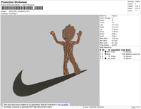 Swoosh Woodman Embroidery File 4 size