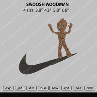 Swoosh Woodman Embroidery File 4 size