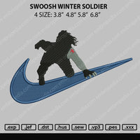 Swoosh Winter Soldier Embroidery File 4 size