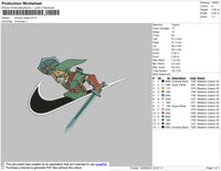 Swoosh Zelda Embroidery File 4 size