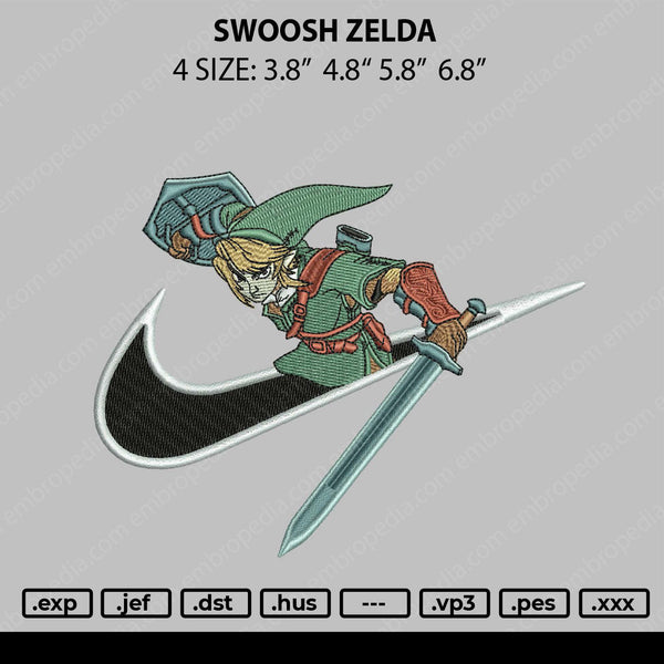 Swoosh Zelda Embroidery File 4 size