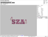 SZA Text Butterflies Embroidery File 4 size