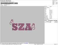 SZA Text Butterflies Embroidery File 4 size