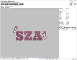 SZA Text Butterflies Embroidery File 4 size