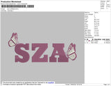 SZA Text Butterflies Embroidery File 4 size