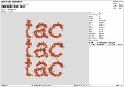 tac tac tac Embroidery File