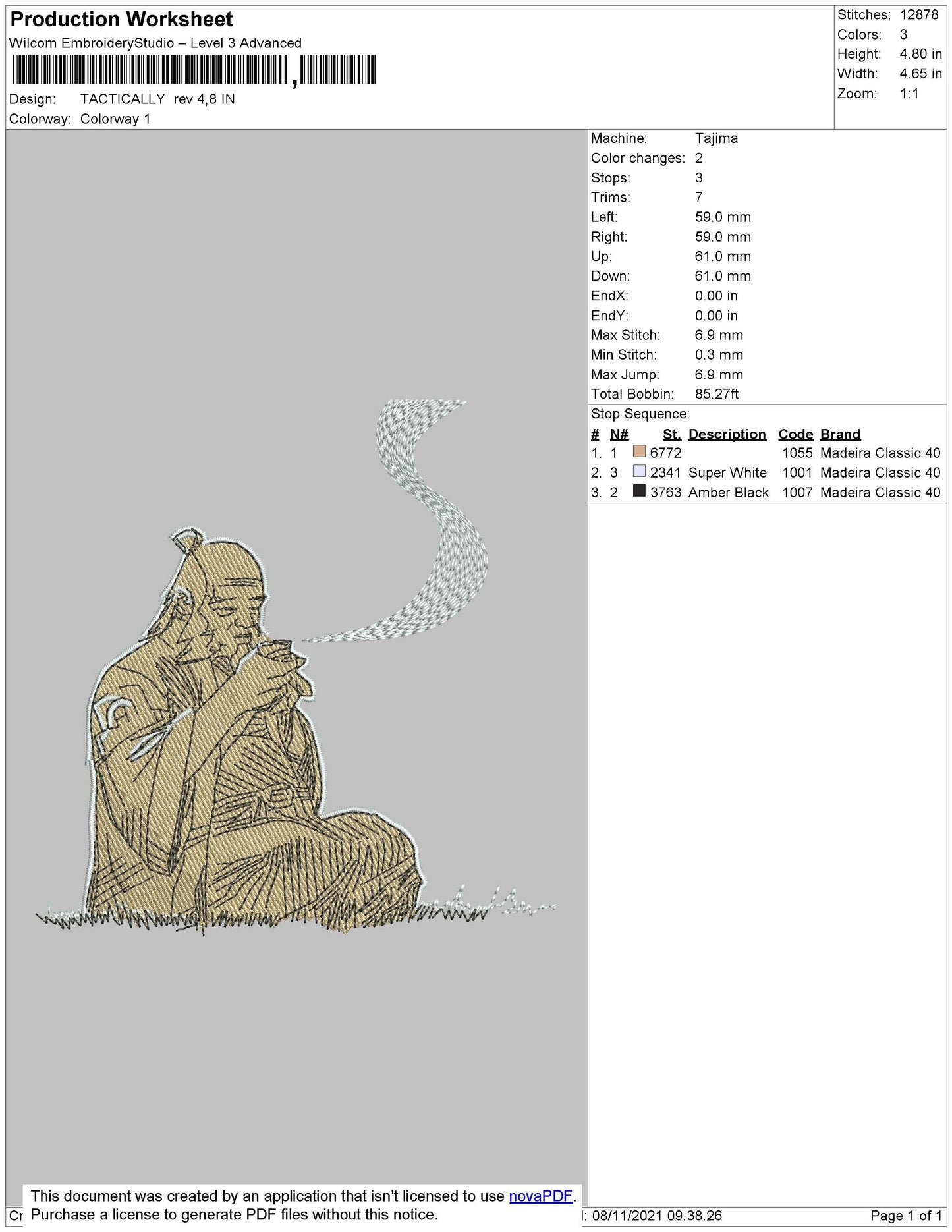 Tactically Embroidery File 4 size