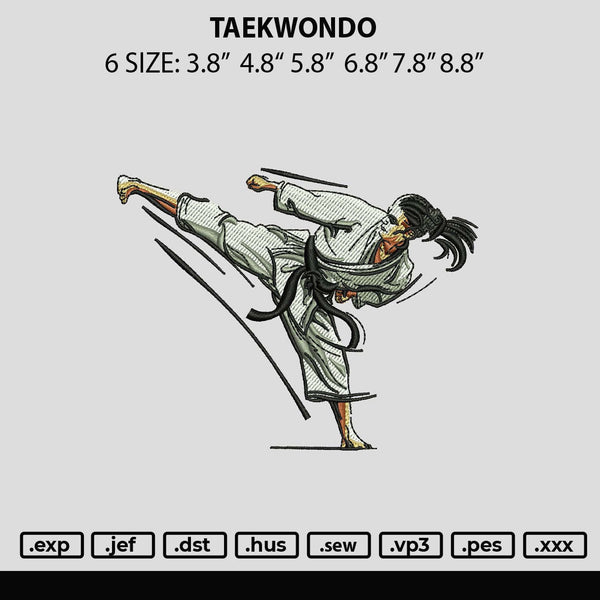 Taekwondo Embroidery File 6 sizes