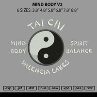 Mind Body V2 Embroidery File 6 sizes