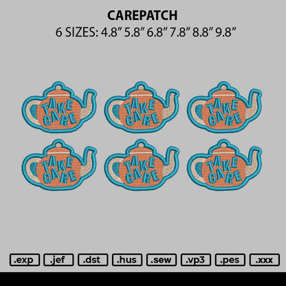 Carepatch Embroidery File 6 sizes