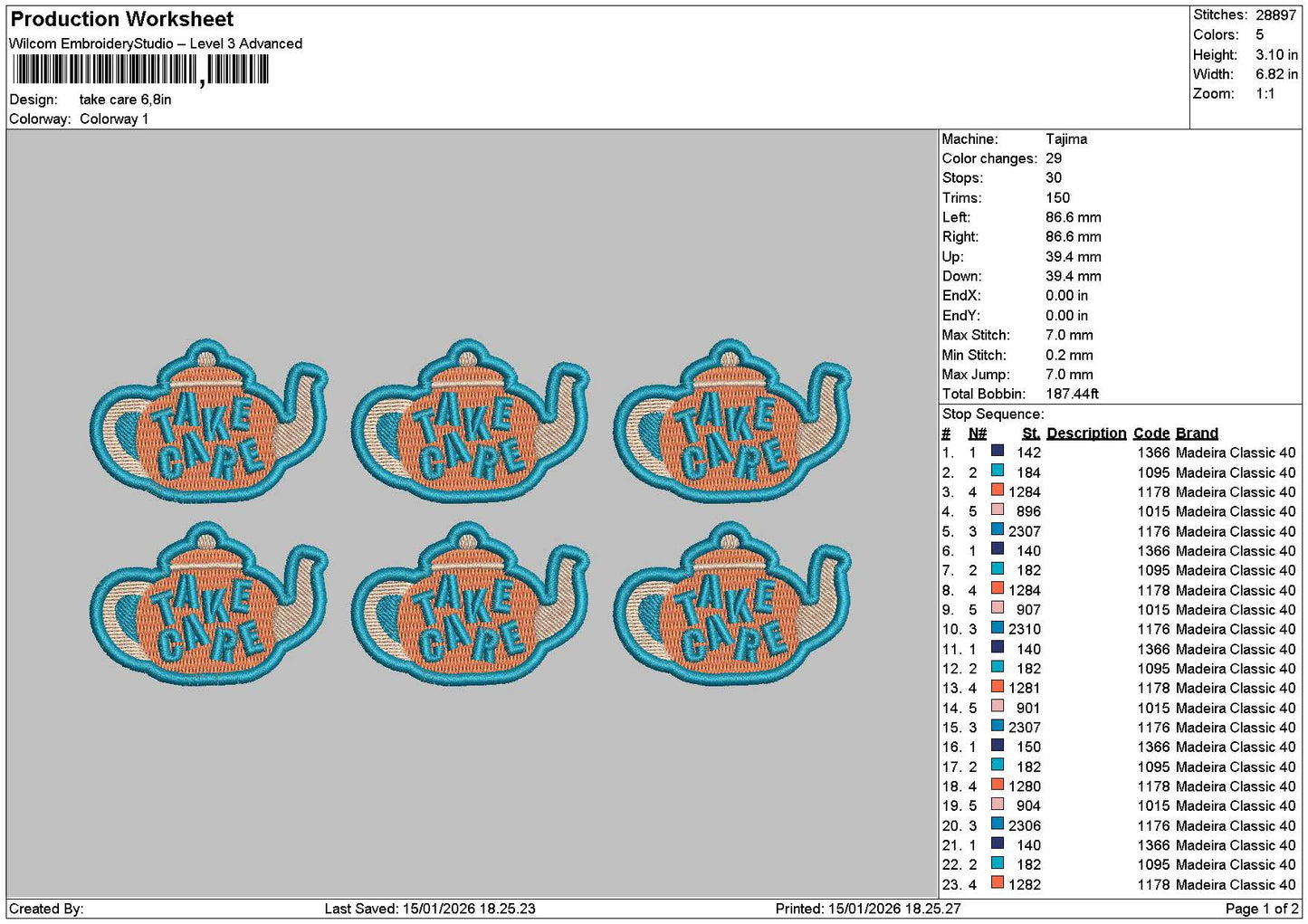 Carepatch Embroidery File 6 sizes