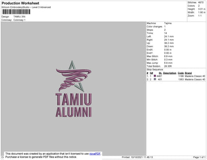 Tamiu Embroidery File 4 size