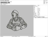 Tattoo Man Embroidery File 4 size