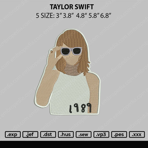 Taylor Swift Embroidery File 5 sizes