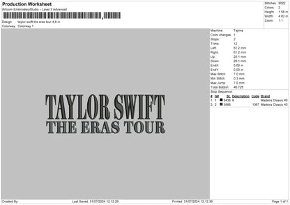 Taylortext 3107 Embroidery File 6 sizes