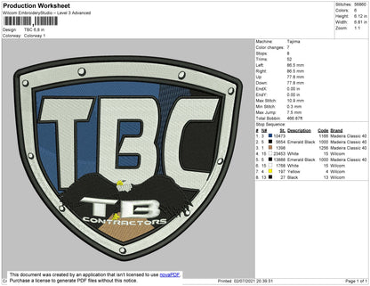 TBC Embroidery File 4 size