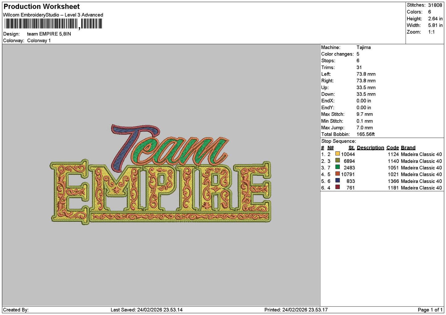 Empiretext 2402 Embroidery File 6 sizes