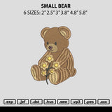 Small Bear Embroidery File 6 sizes
