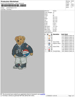 TeddyBear USA Embroidery File 4 Size