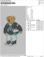 TeddyBear USA Embroidery File 4 Size