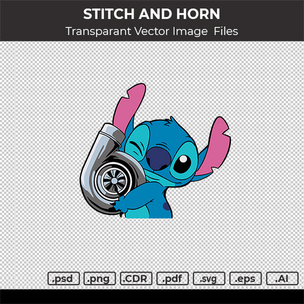STITCH AND HORN VECTOR IMAGE