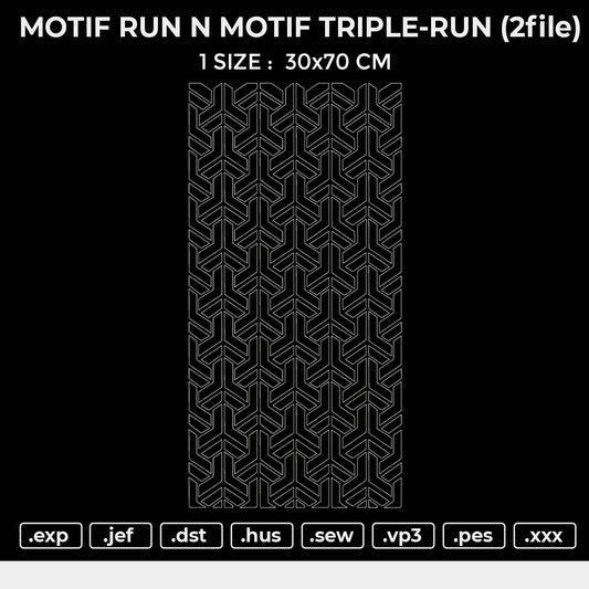 MOTIF RUN N MOTIF TRIPLE-RUN (2file) Embroidery File 6 sizes