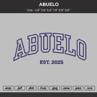 ABUELO Embroidery File 6 Size