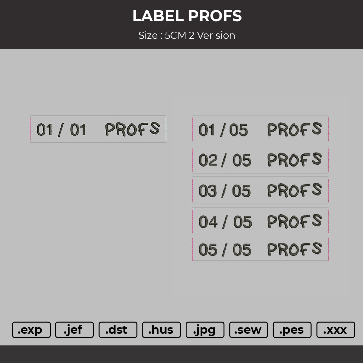 Label Profs Embroidery File
