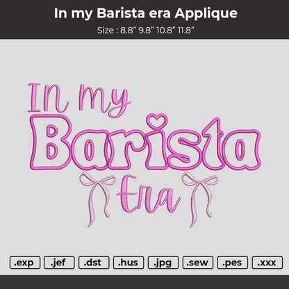 in my Barista Era Applique Embroidery File