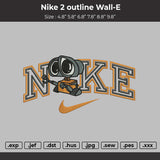 Nike 2outline Wall-E Embroidery File 6 Sizes