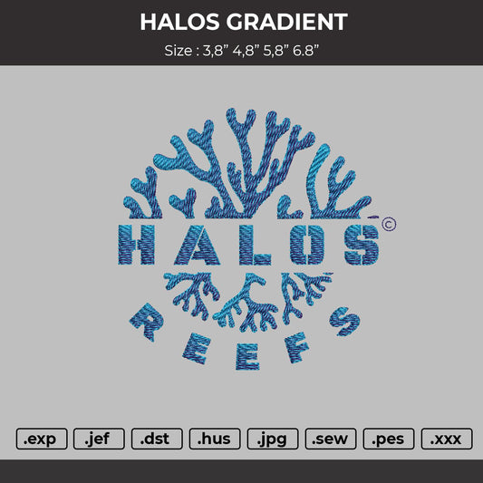 Halos Gradient Embroidery File 6 sizes