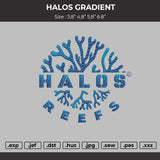 Halos Gradient Embroidery File 6 sizes