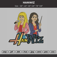 Hanwiztext Embroidery File 6 sizes