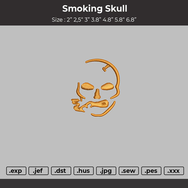 Smoking Skull Embroidery Files