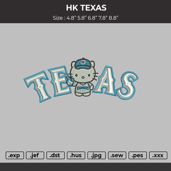Texas Hk V2 Embroidery File 6 sizes