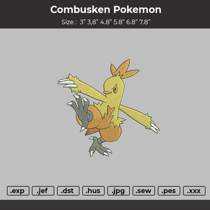 Combusken Pokemon Embroidery File