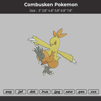 Combusken Pokemon Embroidery File