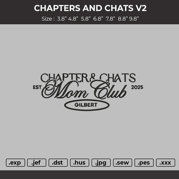 Chapter and chats V2 Embroidery File