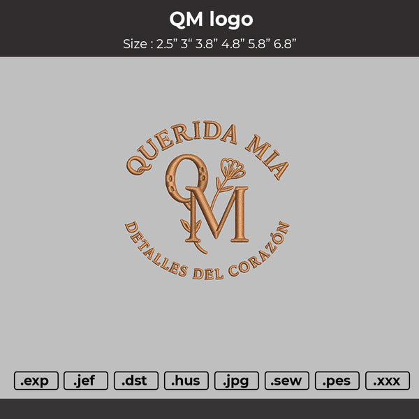 Qmtext Embroidery File 6 sizes