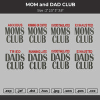 MOM and DAD CLUB Embroidery 8 Files