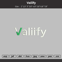Valiify logo embroidery files